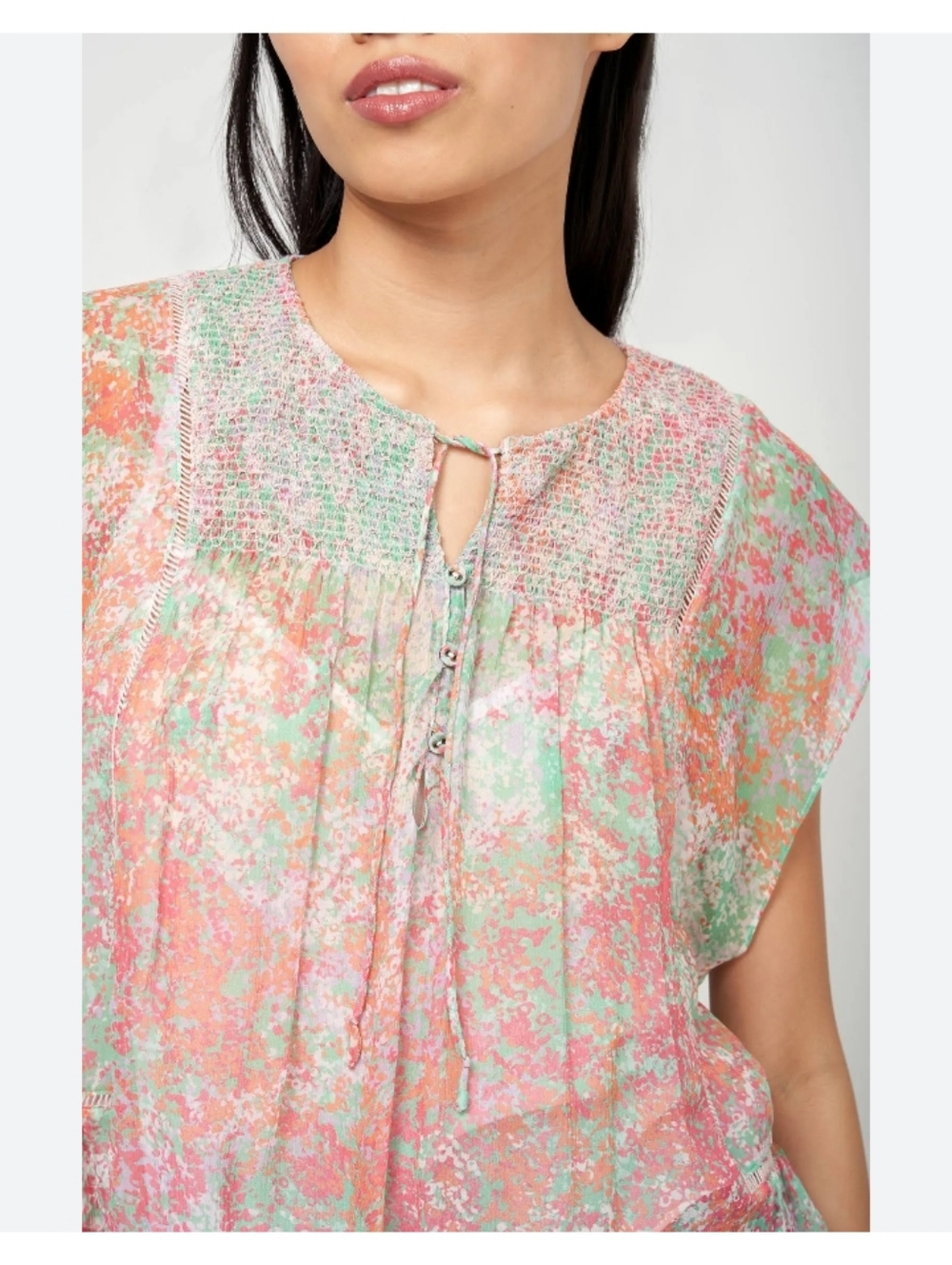 JOIE‎ Thana Silk Short Sleeve Peasant Top